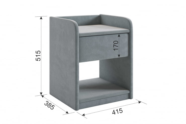 Тумба прикроватная Аманда 2 TM-003.2 нежно-розовый (велюр)_1