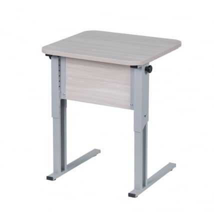 Парта одноместная рост 3-7 эргономичная Ясень Шимо светлый/Металл Серый_0