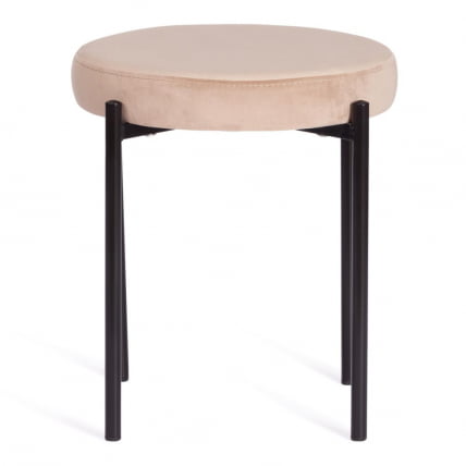 Табурет REVO (mod. 7034) ткань/металл, 44 х 44 х 47 см, бежевый barkhat 5/черный_1