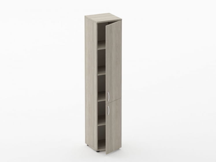 Шкаф высокий закрытый Glassy 6.19.13Пр Дуб сантана светлый_1