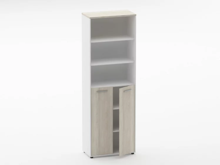 Шкаф 5 широкий верх открытый, низ закрытый Deka 10.23.131 Дуб Сантана светлый/Белый_1