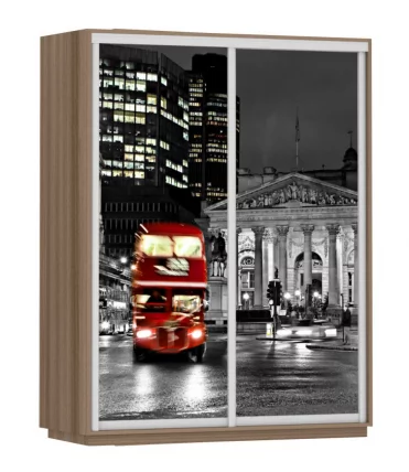 Шкаф-купе двухдверный Экспресс Дуо 1600х2200h Лондон/Ясень шимо тёмный_0