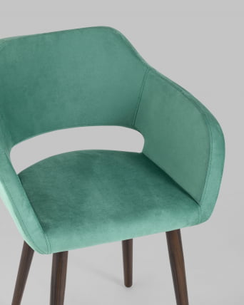 Стул с подлокотниками Саймон велюр Морской_7