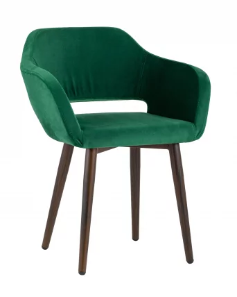 Стул с подлокотниками Саймон велюр Темно-зеленый_0