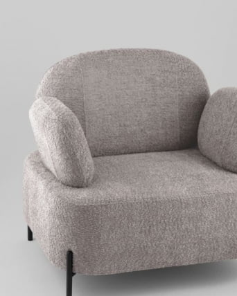 Кресло Кэнди ткань букле с подлокотниками светло-серый_1