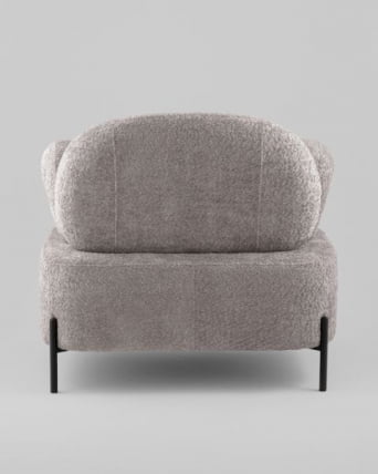 Кресло Кэнди ткань букле с подлокотниками светло-серый_4