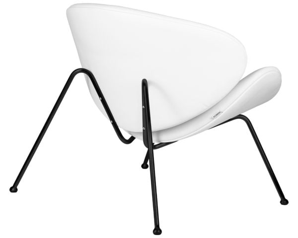 Кресло дизайнерское DOBRIN EMILY (белый винил YP17, черное основание) 2 шт_4