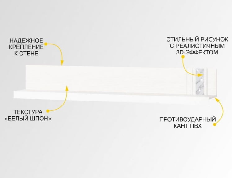 Полка навесная (лев/прав) Николь 603.29_1