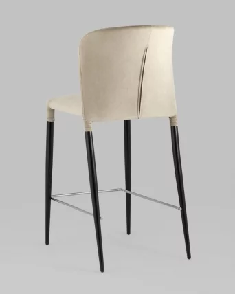 Стул полубарный Лори велюр Бежевый ножки металл_4