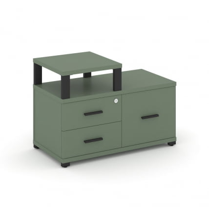 Тумба приставная сервисная с надставкой узкой CONCEPT CN.TSR-002 B/W Кобо Черный_0