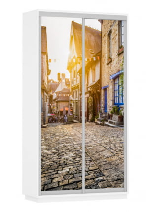 Шкаф-купе двухдверный Экспресс Дуо 1200х2200h Улица/Белый снег_0