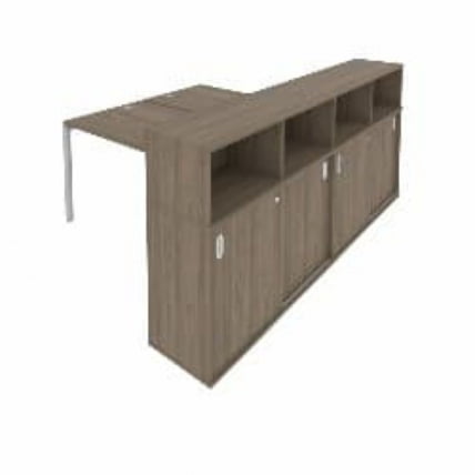 Рабочая станция с опорным шкафом-купе Metal System Б.РС-СШК-4.3 Вяз/Серый_0