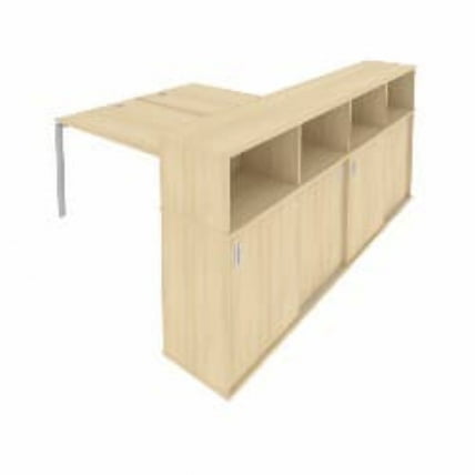 Рабочая станция с опорным шкафом-купе Metal System Б.РС-СШК-4.4 Акация/Серый_0