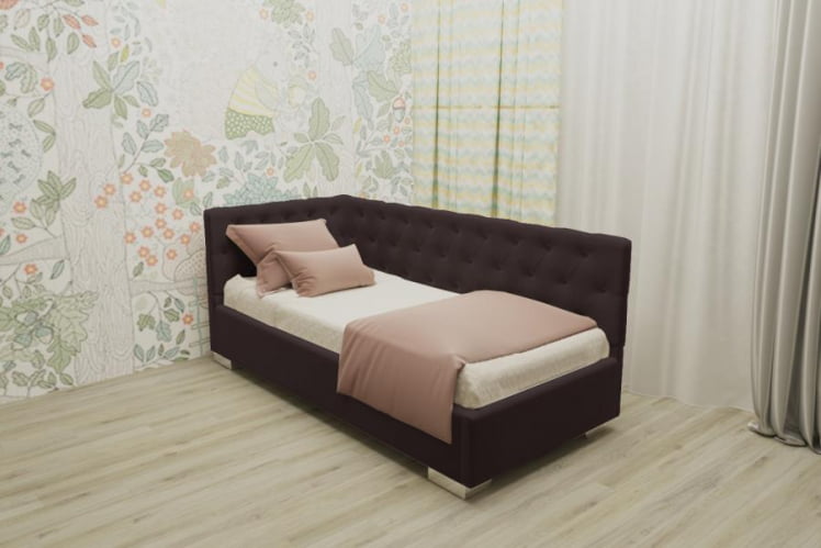 ДЕТСКАЯ МЯГКАЯ ИНТЕРЬЕРНАЯ КРОВАТЬ ВЕРСАЛЬ С ПОДЪЕМНЫМ МЕХАНИЗМОМ (BERHOUSE) Цвет фасада: Капучино; Материал фасада: Металл/Велюр; Спальное место: 800х1900_0