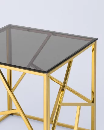 Журнальный столик АРТ ДЕКО 55x55 Золото стекло smoke_3