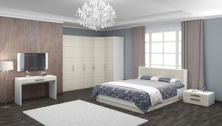 Шкаф трехстворчатый Вива ШР-3 с зеркалом Белый Белый глянец (с накладками сбоку)_1