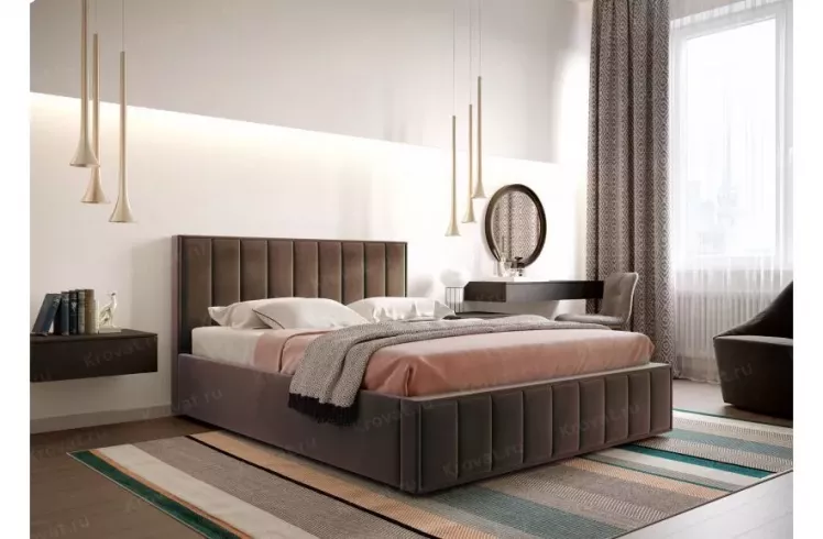 Кровать с подъемным механизмом Вена 1600 ПМ Мора коричневый_1