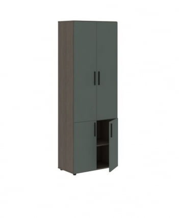 Шкаф с глухими средними и малыми дверьми VELION VHCS 80.3 Нефрит Дуб Сильвер_1