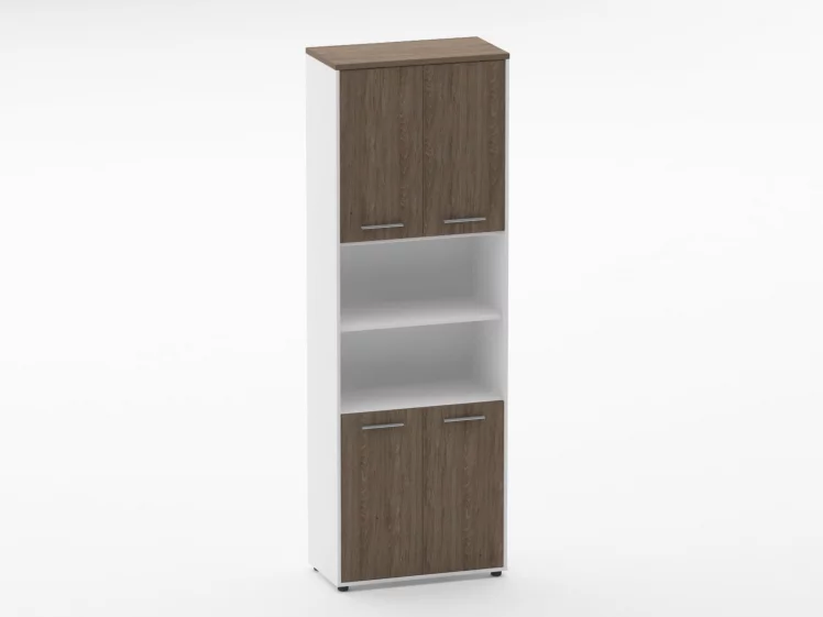 Шкаф 5 широкий закрытый с 2 -мя открытыми полками Deka 10.23.121 Дуб Верцаска/Белый_0