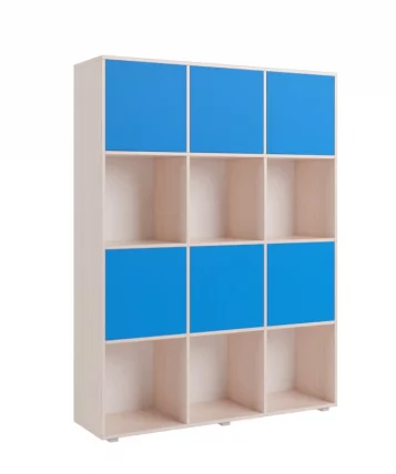 Стеллаж с фасадами ДМ 12 Дуб млечный/Голубой_0