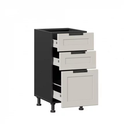 Тумба кухонная 400 с 3 ящиками ЛЮКС (4) Джамис ЛД 296.880.000.162 Черный Кашмир_1