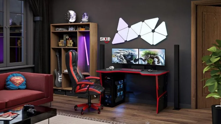 Компьютерный стол SKILL STG 1390 Красный_3