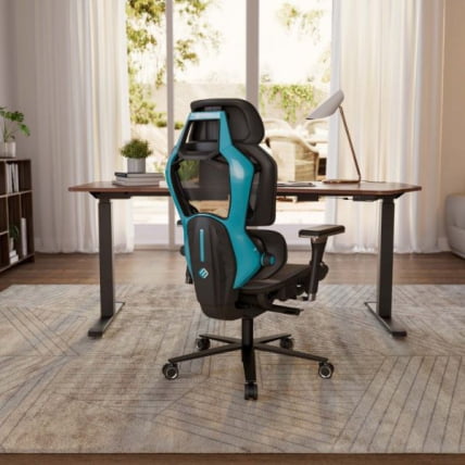 Эргономичное компьютерное кресло (для геймеров) Eureka TYPHON, Blue_12