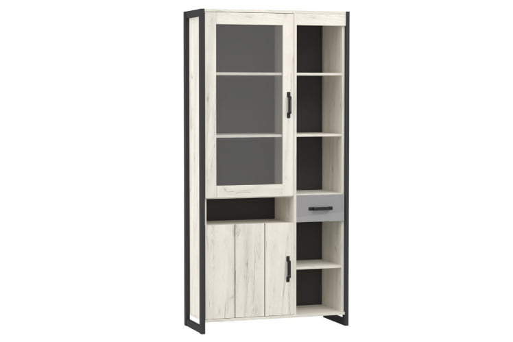 Шкаф Техно ЛД.678.010.000 Дуб Крафт белый/Серый шифер_0