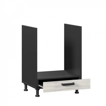 Тумба кухонная 600 для встраиваемой техники Винченца ЛД 234.250.000.061 Черный Дуб Крафт белый_1