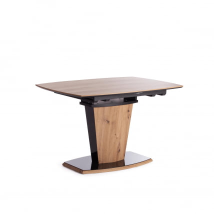 Стол FANCY МДФ HPL/стекло, 120-160х85х75 см, Дуб артисан/Черный_3