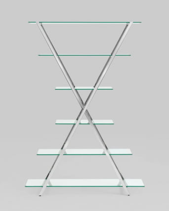 Стеллаж Гейт прозрачное стекло сталь Серебро_4