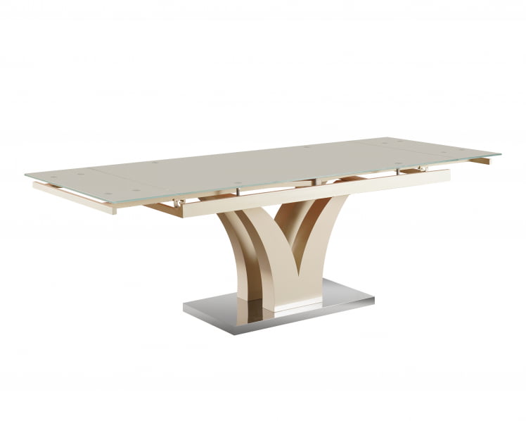 Стол обеденный Верона раскладной 160-220*90 глянцевый Бежевый_2
