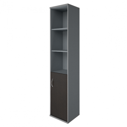 Шкаф высокий узкий правый Riva А.СУ-1.1 Пр Венге/Металлик_0