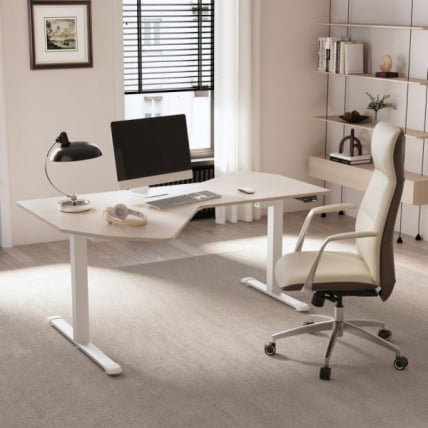 Стол компьютерный с электроприводом Eureka ERK-EDI-FS-MW (Fan shaped), клен_8