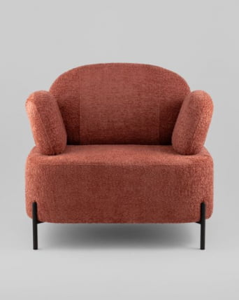 Кресло Кэнди ткань с подлокотниками букле коралловый_6