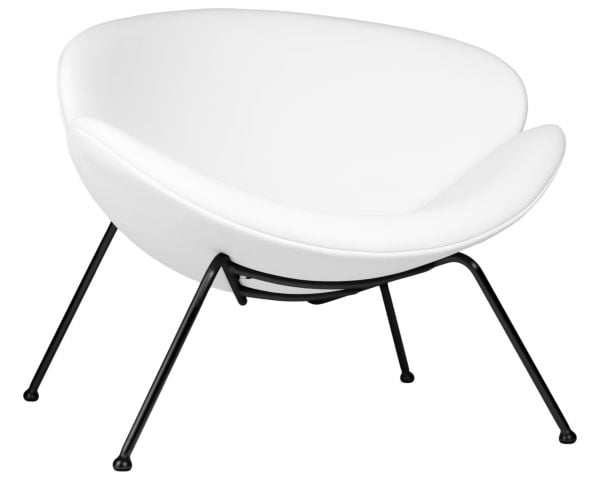 Кресло дизайнерское DOBRIN EMILY (белый винил YP17, черное основание) 2 шт_7