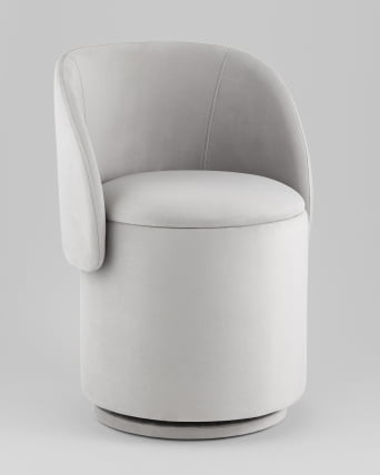 Пуф-трансформер Таунсвилл вращающийся с ящиком велюр светло-серый_1