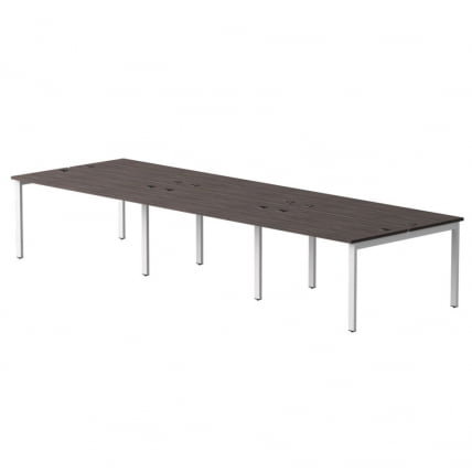 Бенч-система на 6 мест на металлокаркасе, опоры 90 гр Everprof EVO 254S219 Дуб Пасадена Белый_0