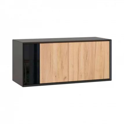 Антресоль двухдверная Неаполь ЛД 134.070.000 Черный Дуб Золотой_0