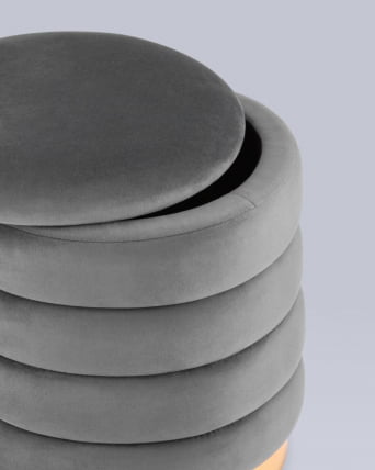 Пуф Франсис с ящиком велюр Серый_5