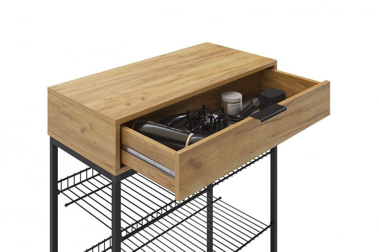 Обувница Краш LMN-13 черный муар/дуб крафт золотой_1