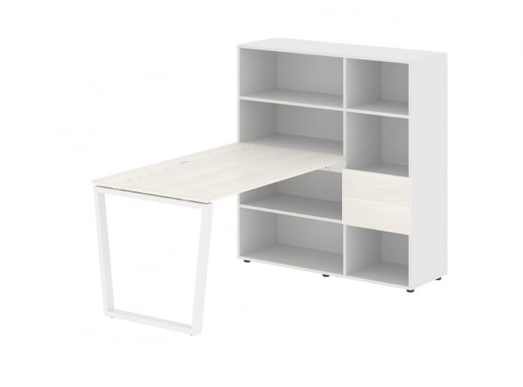 Рабочая станция EDIS EVRST 1213 Ясень Траун Белый Белый_0