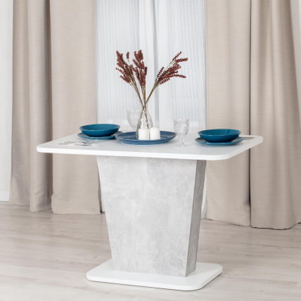 Стол обеденный GENT ЛДСП, 110-145x68,6x75,5 см, Белый/Бетон_15