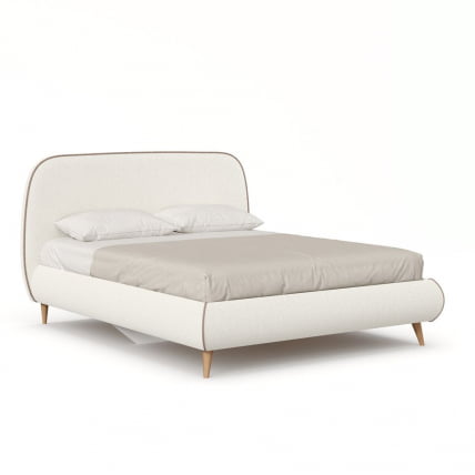 Мягкая кровать Холли ЛД 600.560.000 Молочный Темно-коричневый_0