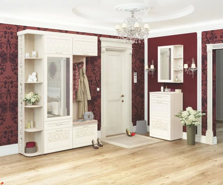 Угловой  набор мебели для прихожей Тиффани 4 Сосна Астрид Мелинга Игуана_0