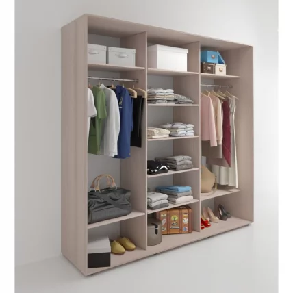 Шкаф-купе 3-х дверный Акцент-Дуэт КВ 1800х600 Ясень шимо светлый_1