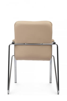 Стул Самба с мягкими подлокотниками SMB-01H Хром гальв. Бежевый_3