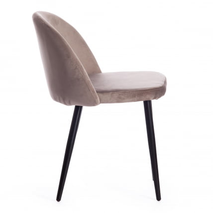 Стул MELODY (mod. 4997) металл/вельвет, 52х49х78см, серо-бежевый/черные ножки_1