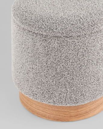 Пуф с ящиком Холли XS букле серый_2