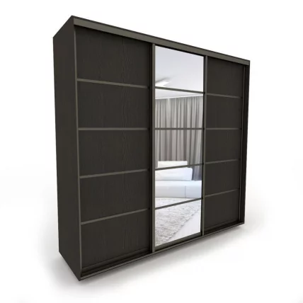 Шкаф-купе 3-х дверный Акцент-Квадро Д 1500х600 Венге/Бронза_0